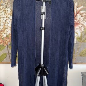 Eileen Fisher Deep Blue Open Front Cardigan